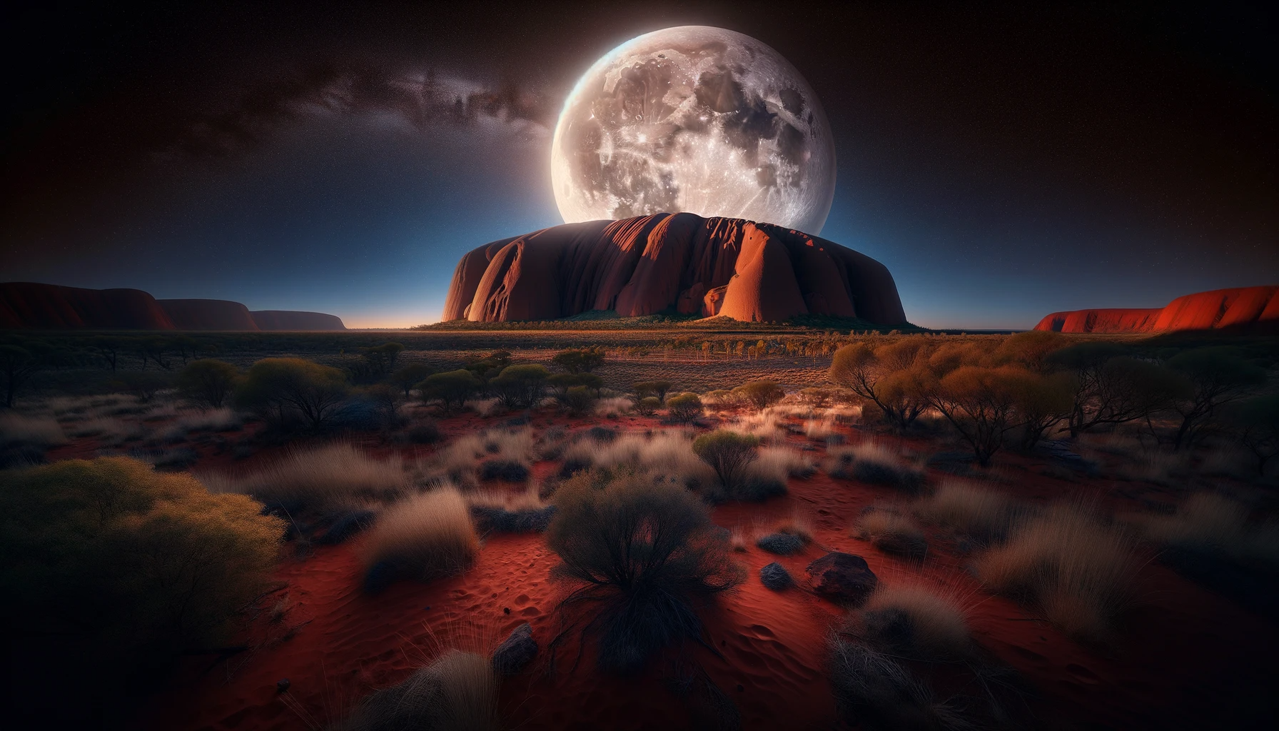 Ayers Rock (Uluru) Australia full moon