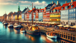 Denmark Nyhavn district in Copenhagen