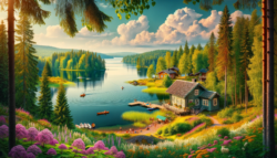 Finland Finnish lakes and lush green forests