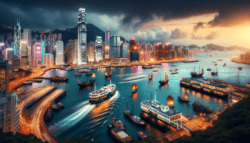 Hong Kong Victoria Harbour and skyline