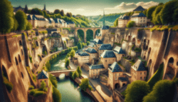 Luxembourg the Bock Casemates and the Alzette River in Luxembourg City