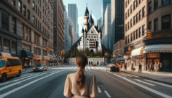 Neuschwanstein Castle New York City. The wo