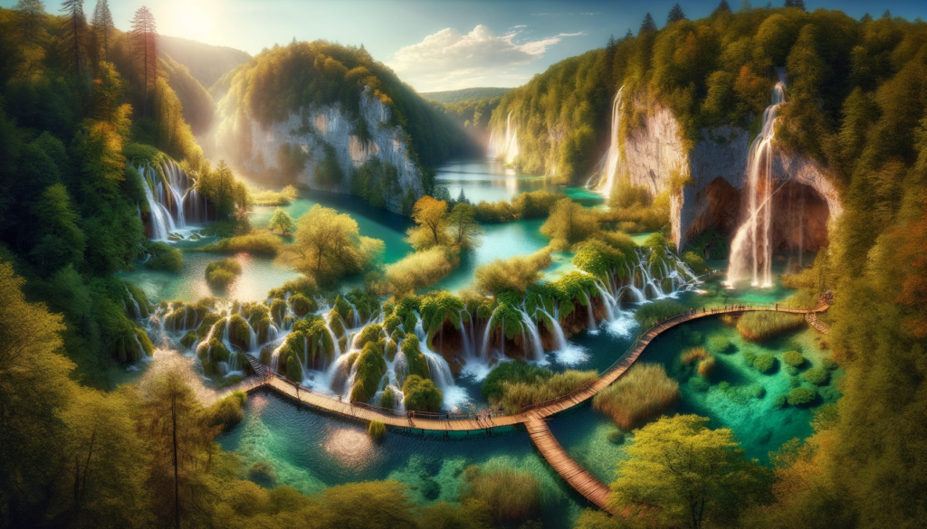 Plitvice Lakes National Park in Croatia - Artistic rendering