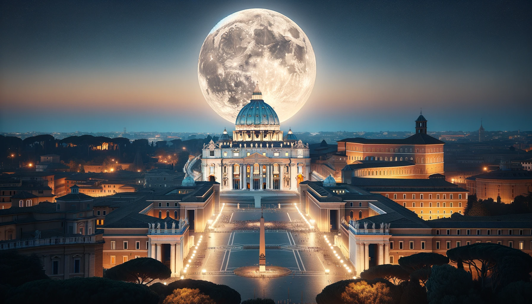 Rome Vatican City full moon
