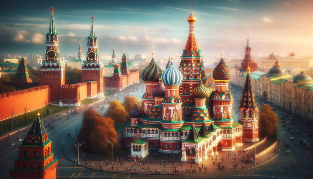 Russia iconic Saint Basil Cathedral in Moscow