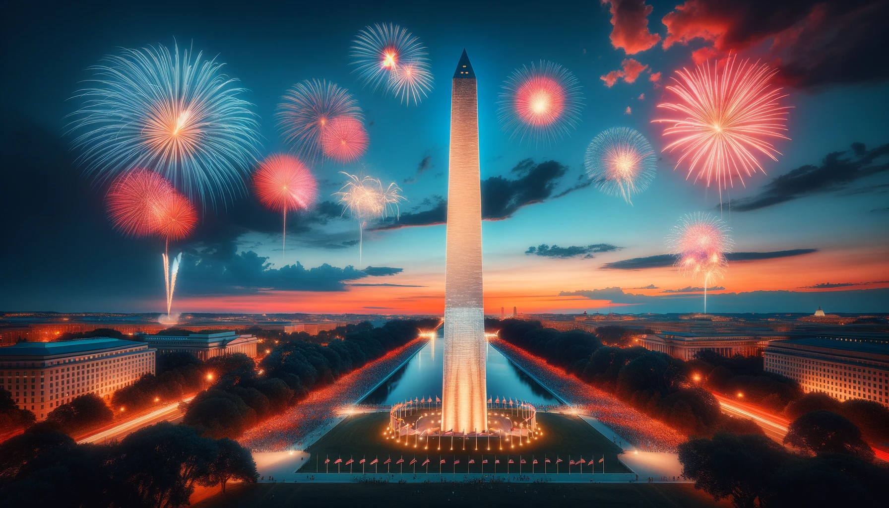 Washington Monument in Washington D.C. during the Fourth of July celebrations