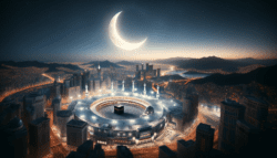 Crescent Moon over Mecca, Artistic rendering