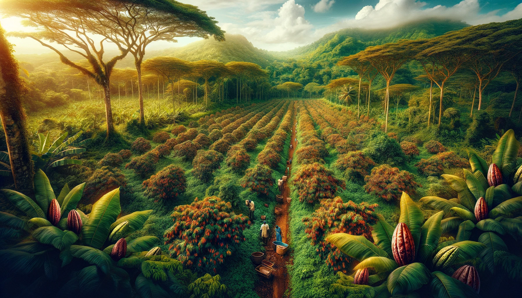 ivory Coast lush cocoa farm