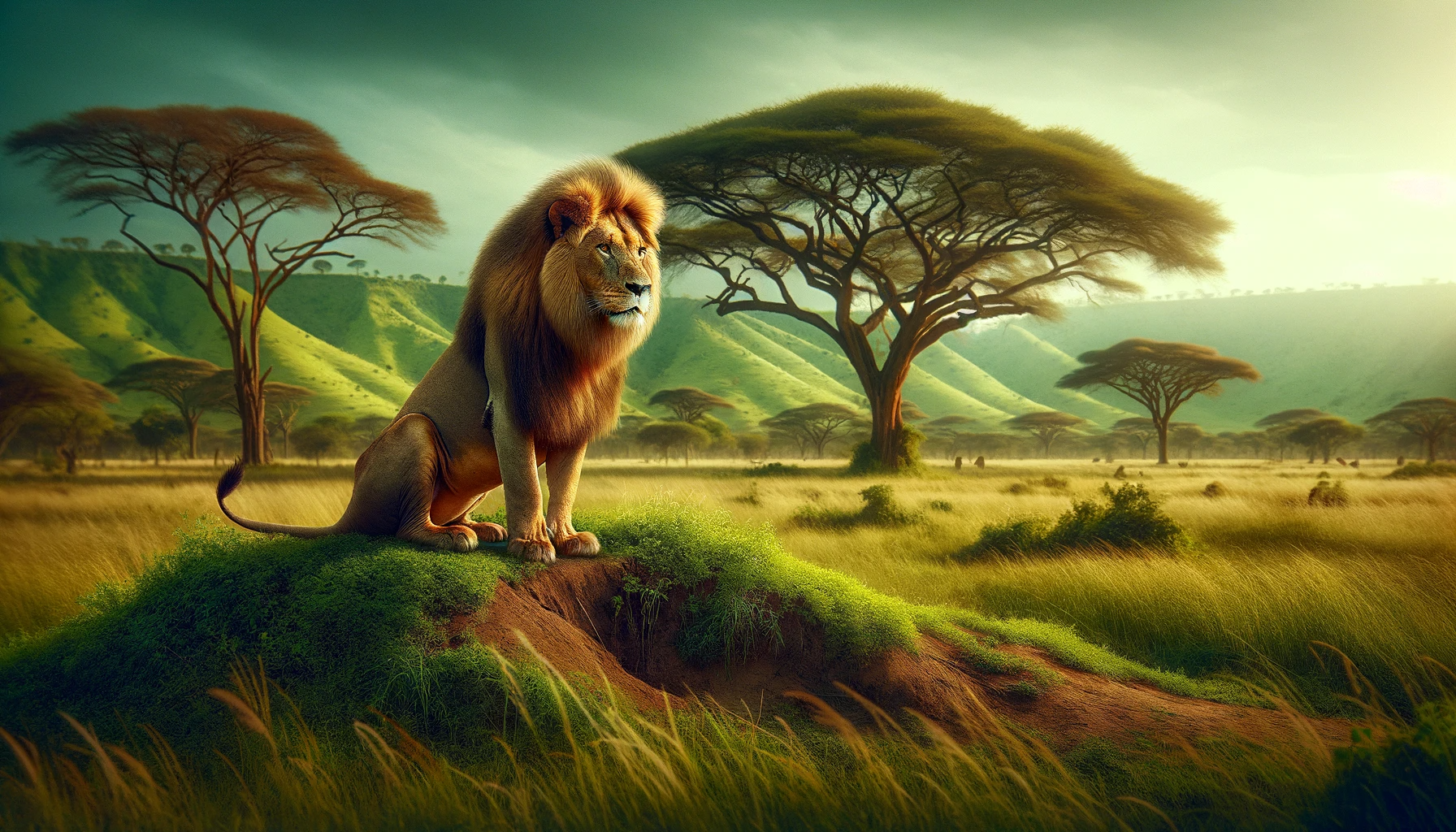 lion in the Old Oyo National Park in Nigeria