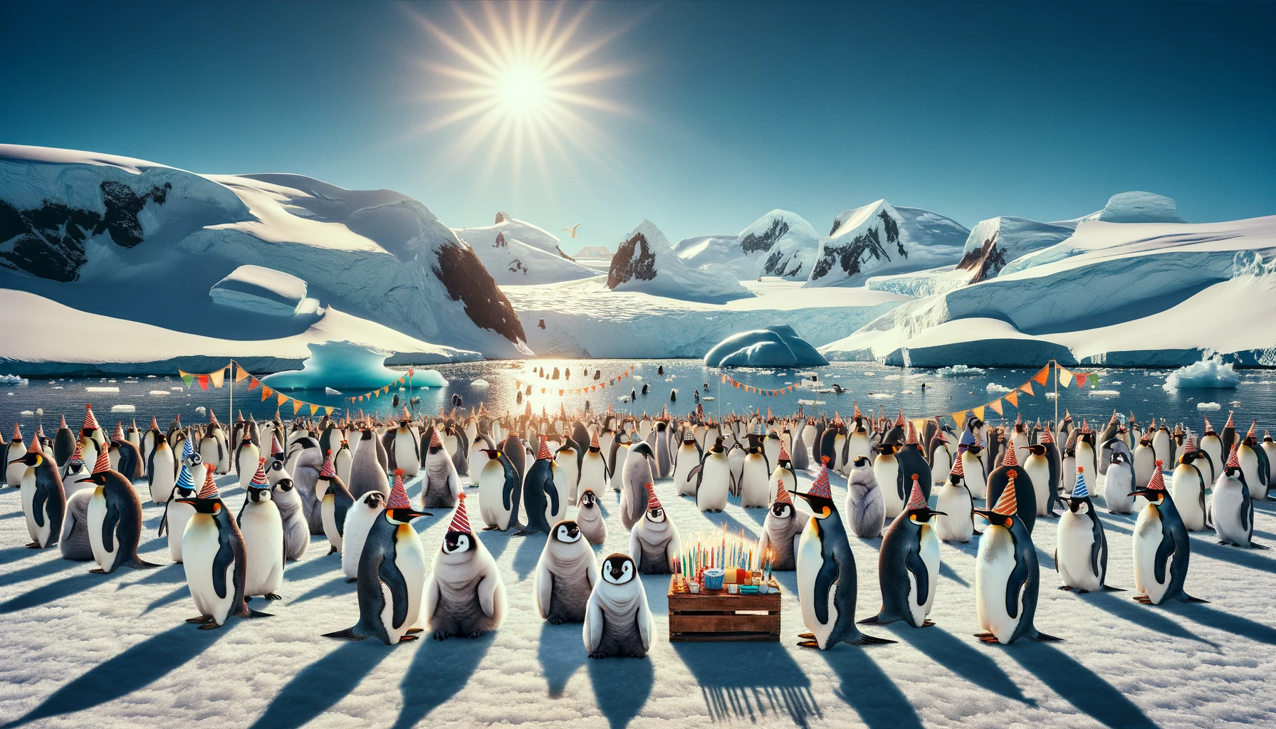 penguins celebrating Antarctica day