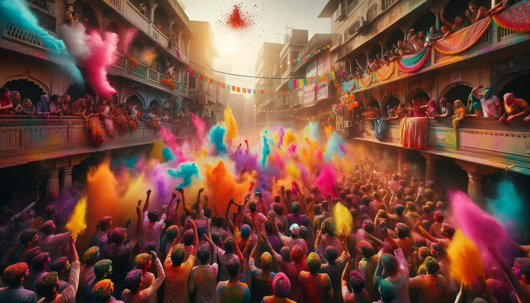 vibrant and colorful celebration of the Holi festival in India